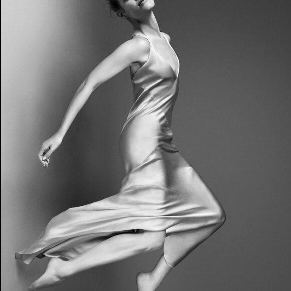 ZARA x Narciso Rodriguez Minimalist 90s Cream White Silk Satin Slip Dress - Picture 1 of 14